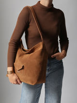 Schoudertas Sudine Kba Lancaster Bruin suedine kba 62-vue-porte